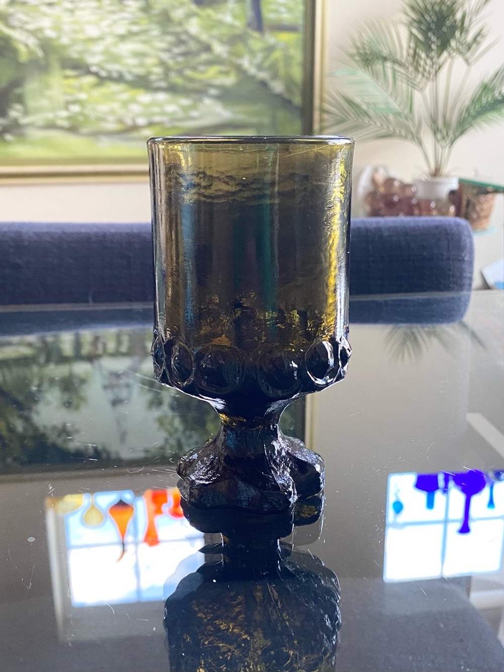 Tiffin Madeira Smokey Brown Franciscan Tumblers 5” Water Goblet Glass